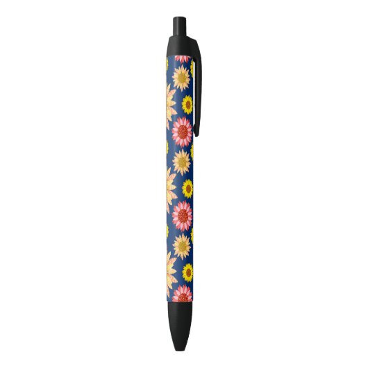 Multicololf zonnebloemen zwarte inkt pen (Achterkant (Verticaal))
