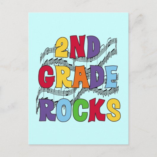 Multicolor 2e grade Rocks T-shirts en cadeaus Briefkaart (Voorkant)