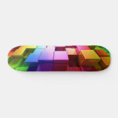 Multicolor 3d-kubusontwerp persoonlijk skateboard (Horizontaal)