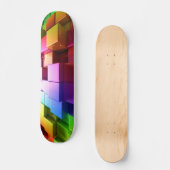 Multicolor 3d-kubusontwerp persoonlijk skateboard (Voorkant)