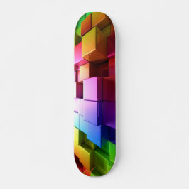 Multicolor 3d-kubusontwerp persoonlijk skateboard