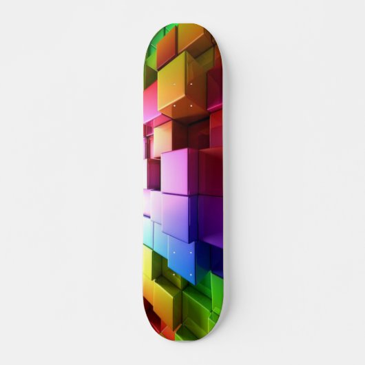 Multicolor 3d-kubusontwerp persoonlijk skateboard (Voorkant)