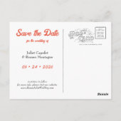 Multicolor 70's groovy psychedelic save the date briefkaart (Achterkant)