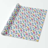 Multicolor 80s Memphis Pattern Cadeaupapier (Uitgerold)