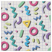 Multicolor 80s Memphis Pattern Stof (Close Up)