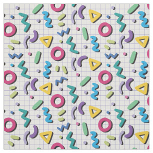 Multicolor 80s Memphis Pattern Stof