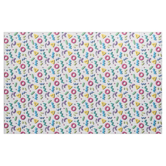 Multicolor 80s Memphis Pattern Stof (Fat Quarter)