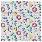 Multicolor 80s Memphis Pattern Stof (Close Up)
