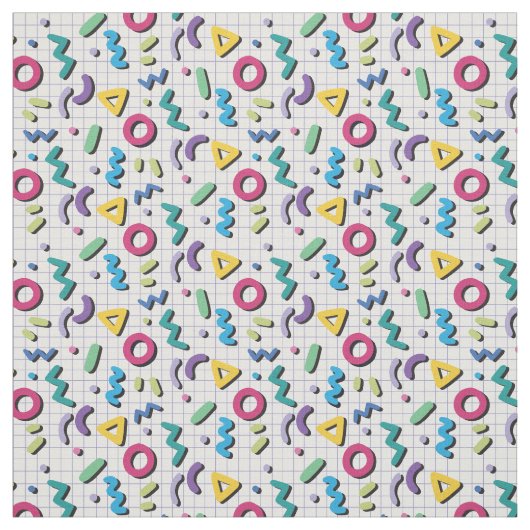 Multicolor 80s Memphis Pattern Stof (Swatch)