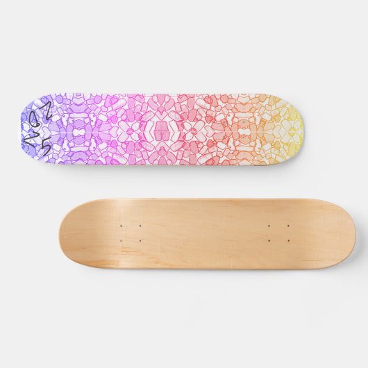 Multicolor Aangepast Glas in lood Skateboard (Horizontaal)