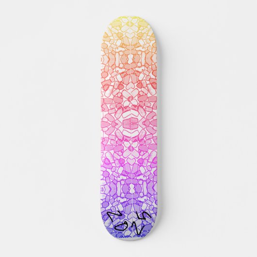 Multicolor Aangepast Glas in lood Skateboard (Voorkant)