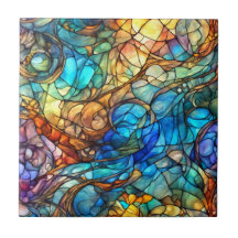 Multicolor Abstract 77 Gebrandschilderde Glasstijl