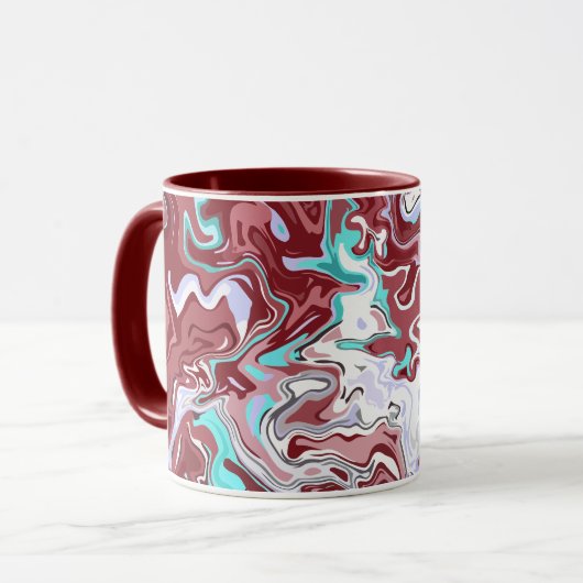 Multicolor Abstract Fluid Marble Design Mok (Voorkant links)