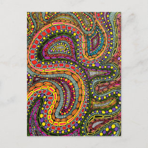Multicolor abstract golfpatroonontwerp briefkaart