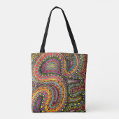 Multicolor abstract golfpatroonontwerp tote bag (Achterkant)