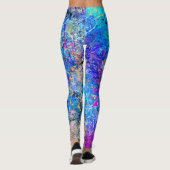 Multicolor Abstract Holi Splatter Painting Leggings (Achterkant)