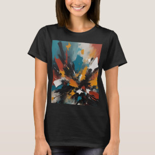 Multicolor Abstract Kunstwerk T-shirt