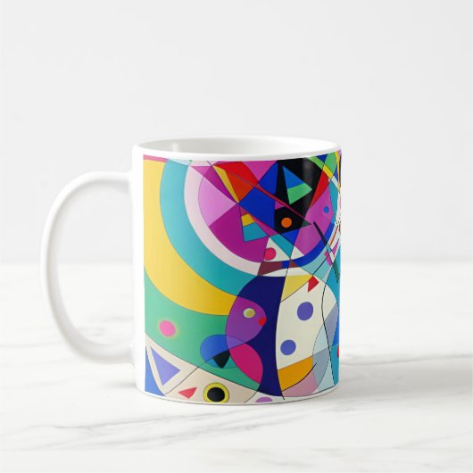 Multicolor Abstract modern kunstontwerp 009 Koffiemok (Links)