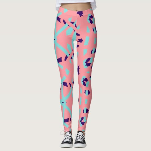 Multicolor abstract patroon "Ratti_Creative_Arts" Leggings (Voorkant)