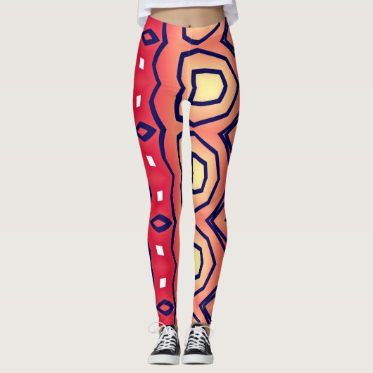 Multicolor abstract patroon "Ratti_Creative_Arts" Leggings (Voorkant)