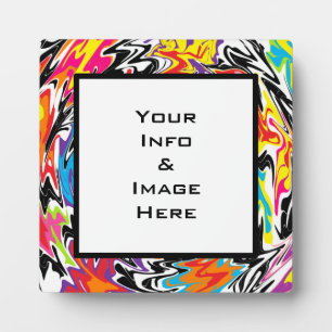 Multicolor Abstract Swirl Square Lijst Fotoplaat