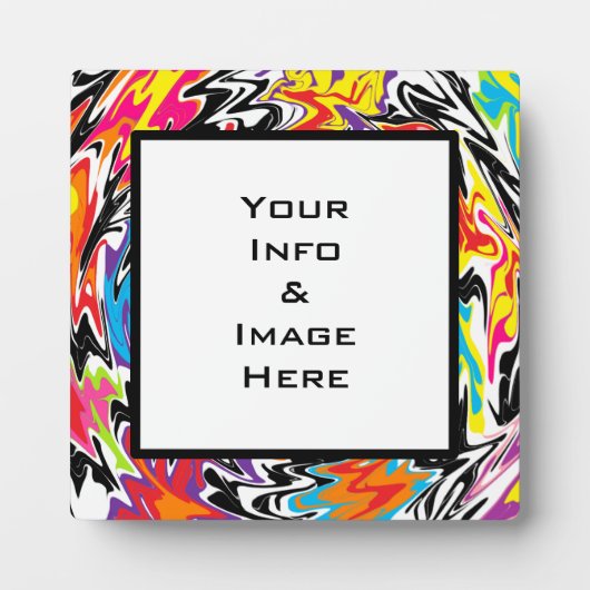 Multicolor Abstract Swirl Square Lijst Fotoplaat (Voorkant)
