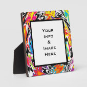 Multicolor Abstract Swirl Square Lijst Fotoplaat (Voorkant)
