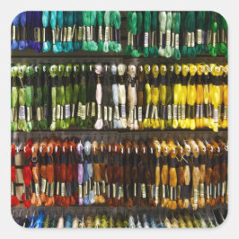 Multicolor Abstract Weave Vierkante Sticker