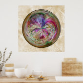 Multicolor Abstracte Bubble Mandala Poster (Keuken)