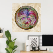 Multicolor Abstracte Bubble Mandala Poster (Thuiskantoor)