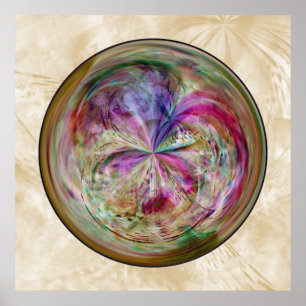 Multicolor Abstracte Bubble Mandala Poster