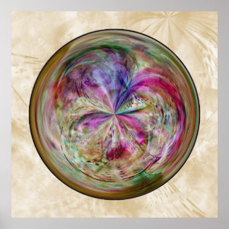 Multicolor Abstracte Bubble Mandala Poster