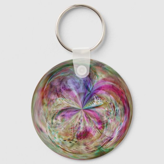 Multicolor Abstracte Bubble Mandala Sleutelhanger (Voorkant)