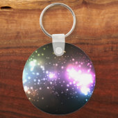 Multicolor Abstracte deeltjes Sleutelhanger (Voorkant)