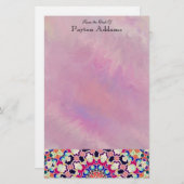 Multicolor Abstracte Kaleidoscoop Mandala Briefpapier (Voorkant / Achterkant)