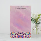 Multicolor Abstracte Kaleidoscoop Mandala Briefpapier (Staand voorkant)