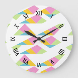 Multicolor abstracte op wit grote klok