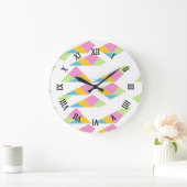 Multicolor abstracte op wit grote klok (Huis)