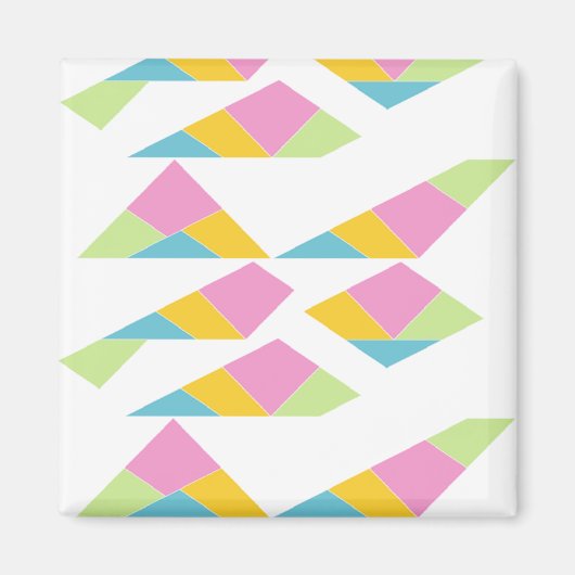 Multicolor abstracte op wit magneet (Voorkant)