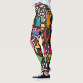 Multicolor abstracte patronen leggings (Links)