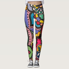 Multicolor abstracte patronen leggings