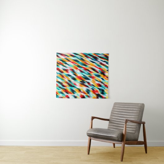 Multicolor Abstracte verf Wandkleed (In Situ (horizontaal))
