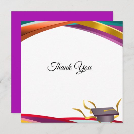 Multicolor Afstuderen Hartelijk dank Bedankkaart (Voorkant / Achterkant)