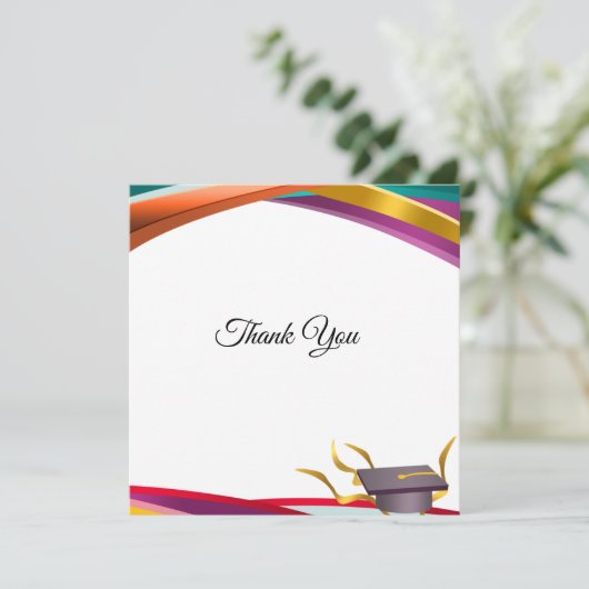 Multicolor Afstuderen Hartelijk dank Bedankkaart (Staand voorkant)