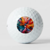 Multicolor AI abstract kunstwerk Golfballen (Voorkant)