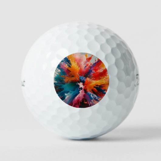 Multicolor AI abstract kunstwerk Golfballen (Voorkant)