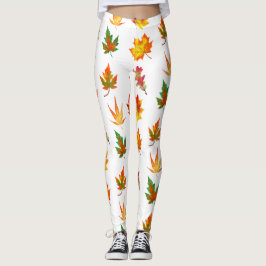 Multicolor Autumn Leaves Leggings