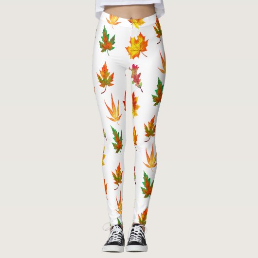 Multicolor Autumn Leaves Leggings (Voorkant)