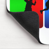 Multicolor Badminton Emblem Muismat (Hoek)