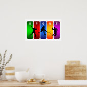 Multicolor Badminton Emblem Poster (Keuken)